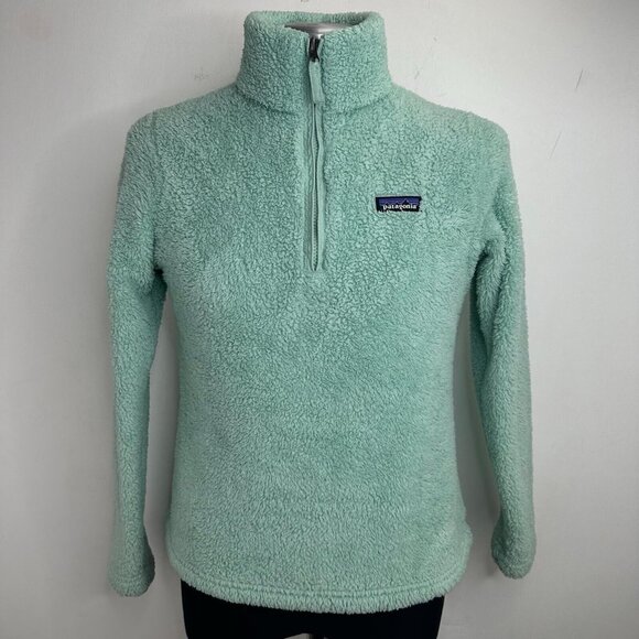 Patagonia‎ Los Gatos Zip Fuzzy Fleece Thermal Blue Pullover Women’s Size Small - Picture 1 of 6